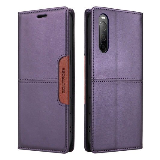 For Sony Xperia 10 II GQUTROBE G01 RFID Anti-theft Leather Phone Case(Purple) by GQUTROBE