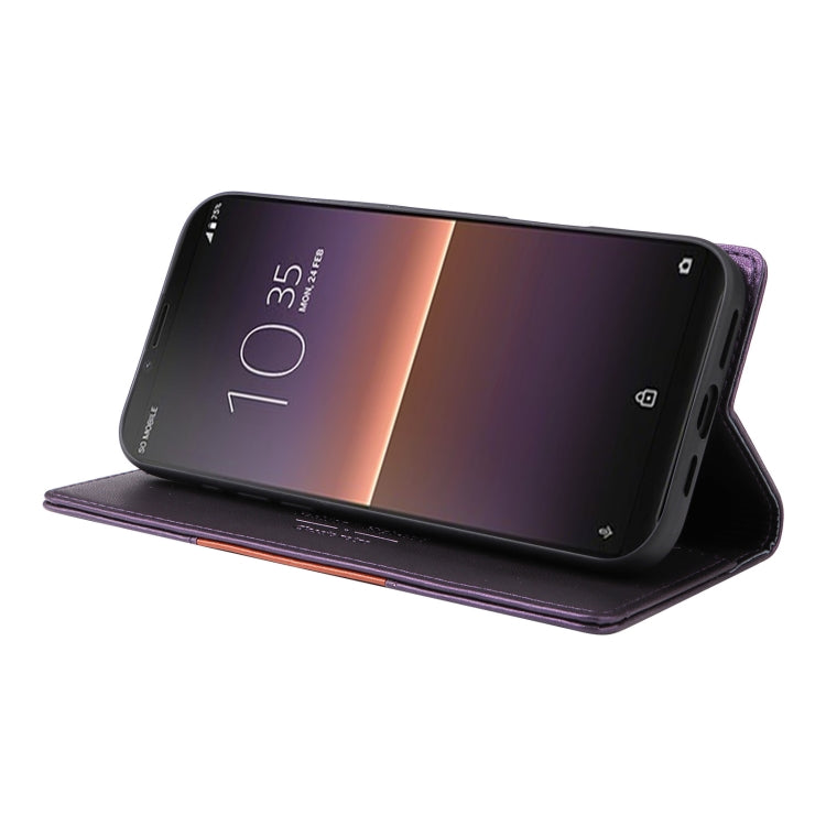 For Sony Xperia 10 II GQUTROBE G01 RFID Anti-theft Leather Phone Case(Purple) by GQUTROBE
