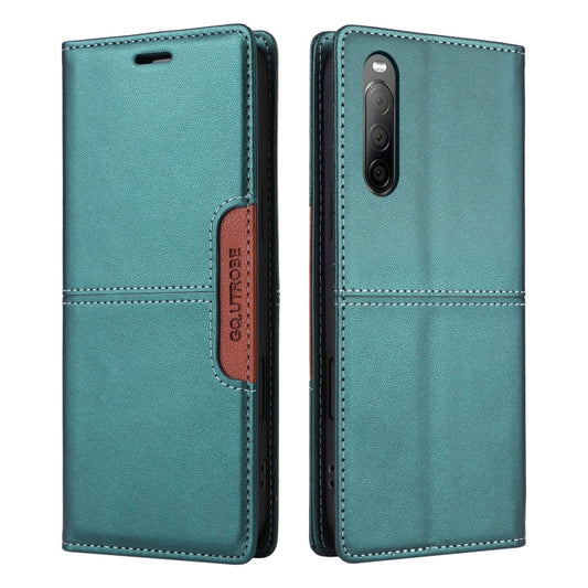 For Sony Xperia 10 II GQUTROBE G01 RFID Anti-theft Leather Phone Case(Green) by GQUTROBE