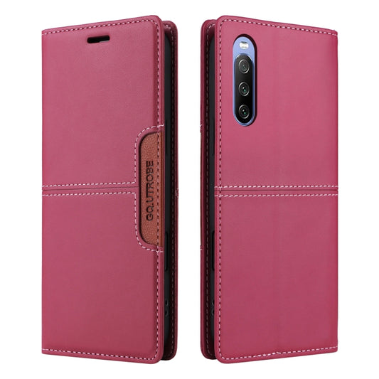 For Sony Xperia 10 III GQUTROBE G01 RFID Anti-theft Leather Phone Case(Red) by GQUTROBE