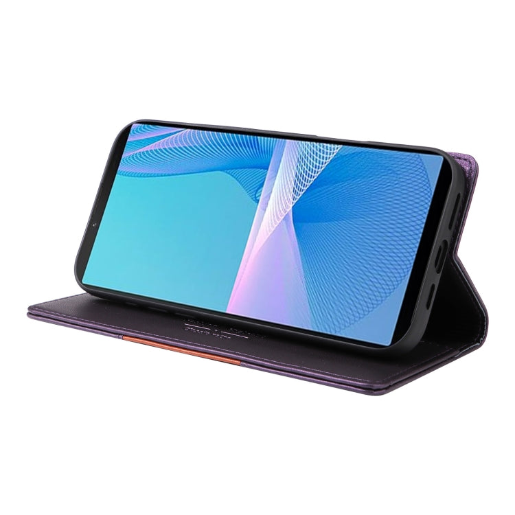 For Sony Xperia 10 III GQUTROBE G01 RFID Anti-theft Leather Phone Case(Purple) by GQUTROBE