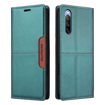 For Sony Xperia 10 III GQUTROBE G01 RFID Anti-theft Leather Phone Case(Green) by GQUTROBE