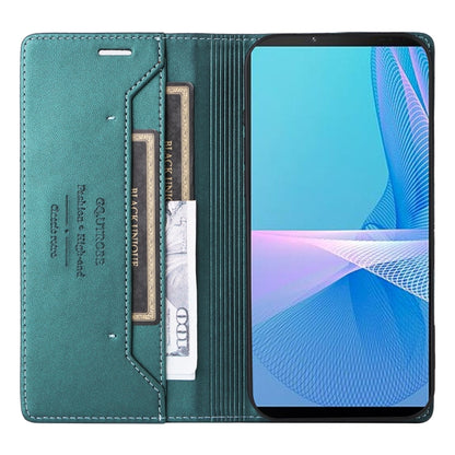 For Sony Xperia 10 III GQUTROBE G01 RFID Anti-theft Leather Phone Case(Green) by GQUTROBE