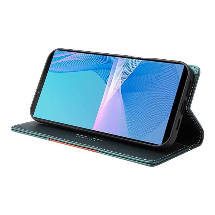 For Sony Xperia 10 III GQUTROBE G01 RFID Anti-theft Leather Phone Case(Green) by GQUTROBE