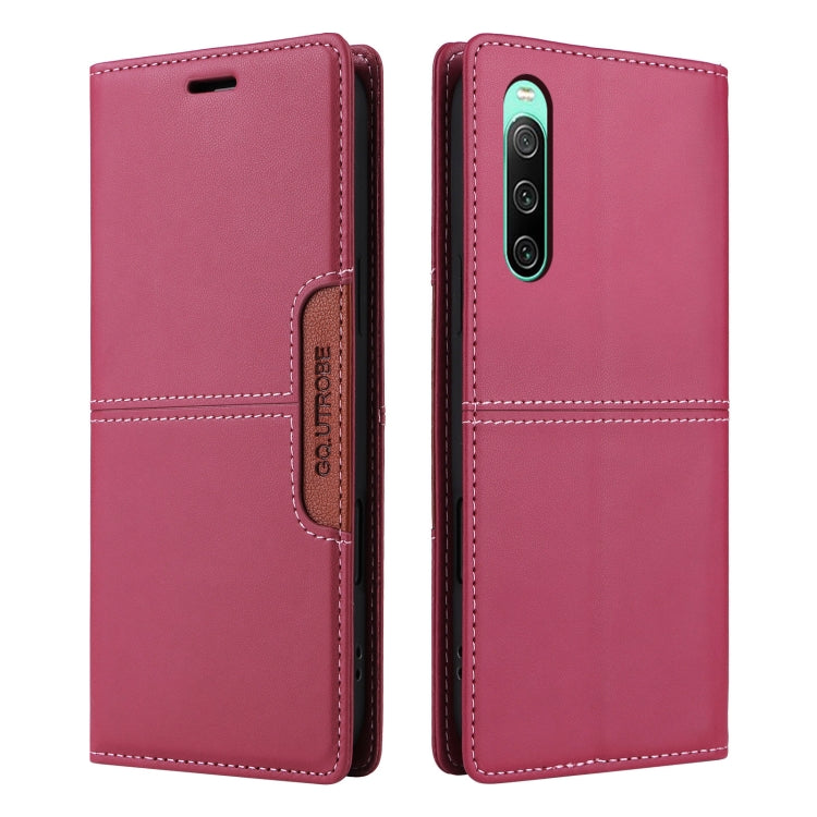 For Sony Xperia 10 IV GQUTROBE G01 RFID Anti-theft Leather Phone Case(Red) by GQUTROBE