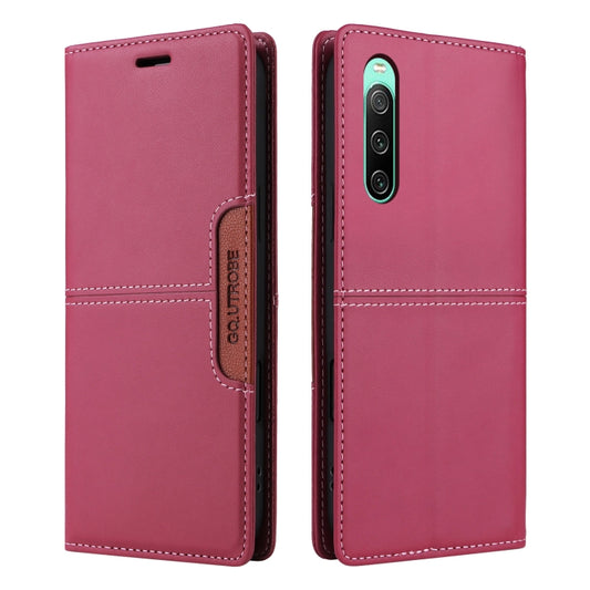 For Sony Xperia 10 IV GQUTROBE G01 RFID Anti-theft Leather Phone Case(Red) by GQUTROBE
