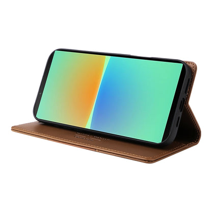 For Sony Xperia 10 IV GQUTROBE G01 RFID Anti-theft Leather Phone Case(Brown) by GQUTROBE