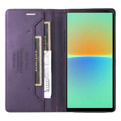 For Sony Xperia 10 IV GQUTROBE G01 RFID Anti-theft Leather Phone Case(Purple) by GQUTROBE