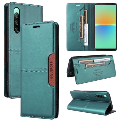 For Sony Xperia 10 IV GQUTROBE G01 RFID Anti-theft Leather Phone Case(Green) by GQUTROBE
