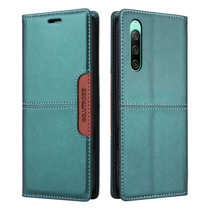 For Sony Xperia 10 IV GQUTROBE G01 RFID Anti-theft Leather Phone Case(Green) by GQUTROBE