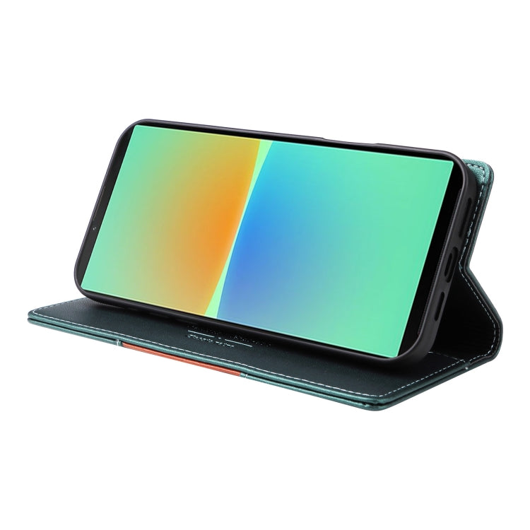 For Sony Xperia 10 IV GQUTROBE G01 RFID Anti-theft Leather Phone Case(Green) by GQUTROBE