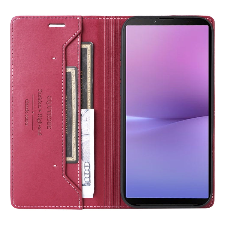 For Sony Xperia 10 V GQUTROBE G01 RFID Anti-theft Leather Phone Case(Red) by GQUTROBE