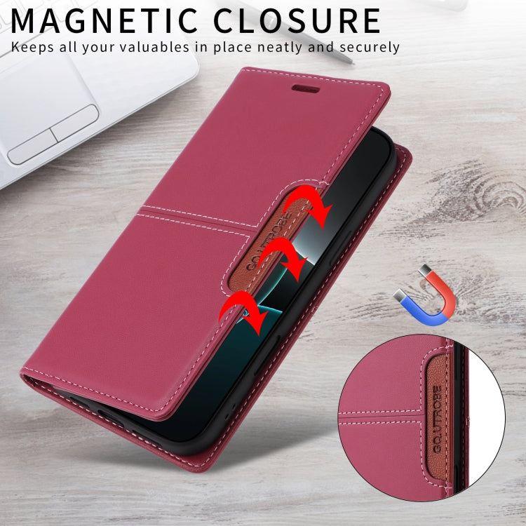 For Sony Xperia 10 V GQUTROBE G01 RFID Anti-theft Leather Phone Case(Red) by GQUTROBE