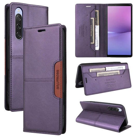 For Sony Xperia 10 V GQUTROBE G01 RFID Anti-theft Leather Phone Case(Purple) by GQUTROBE