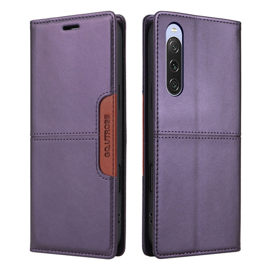 For Sony Xperia 10 V GQUTROBE G01 RFID Anti-theft Leather Phone Case(Purple) by GQUTROBE