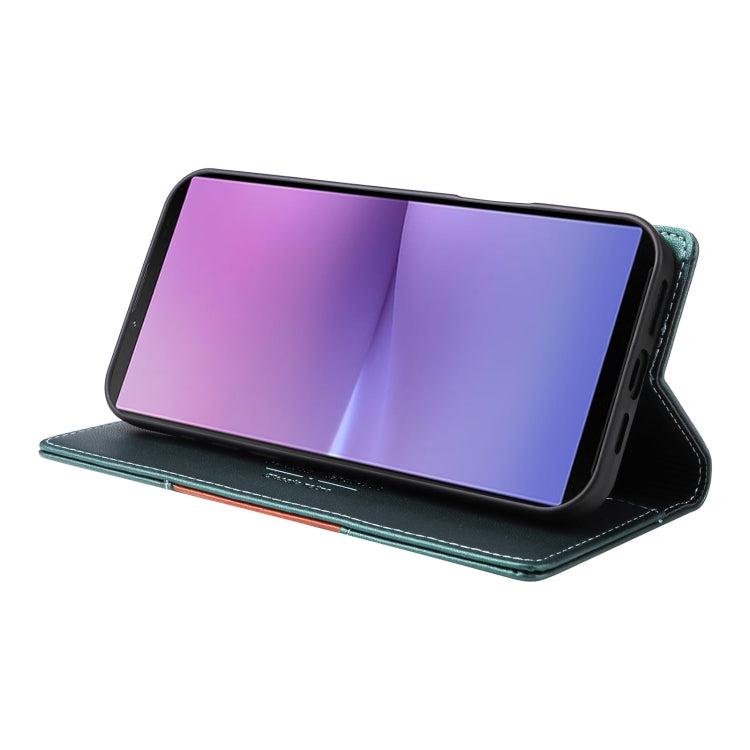 For Sony Xperia 10 V GQUTROBE G01 RFID Anti-theft Leather Phone Case(Green) by GQUTROBE