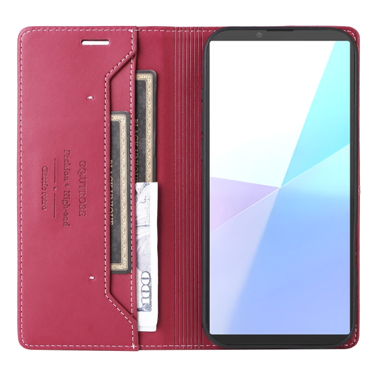 For Sony Xperia 10 VI GQUTROBE G01 RFID Anti-theft Leather Phone Case(Red) by GQUTROBE