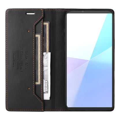 For Sony Xperia 10 VI GQUTROBE G01 RFID Anti-theft Leather Phone Case(Black) by GQUTROBE