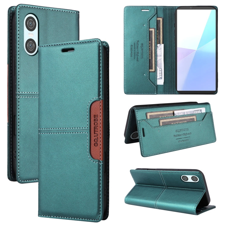 For Sony Xperia 10 VI GQUTROBE G01 RFID Anti-theft Leather Phone Case(Green) by GQUTROBE