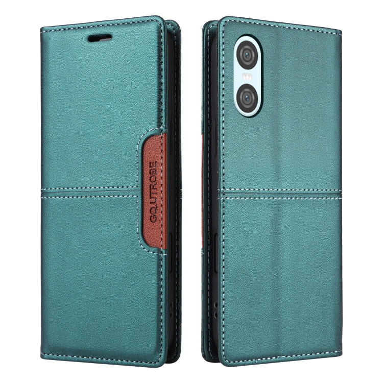 For Sony Xperia 10 VI GQUTROBE G01 RFID Anti-theft Leather Phone Case(Green) by GQUTROBE