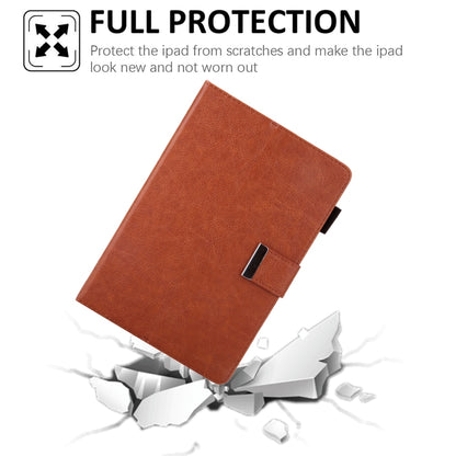 For iPad mini 6 / mini 2024 Hardware Buckle Deformation Holder Smart Leather Tablet Case(Brown) by bashfashion