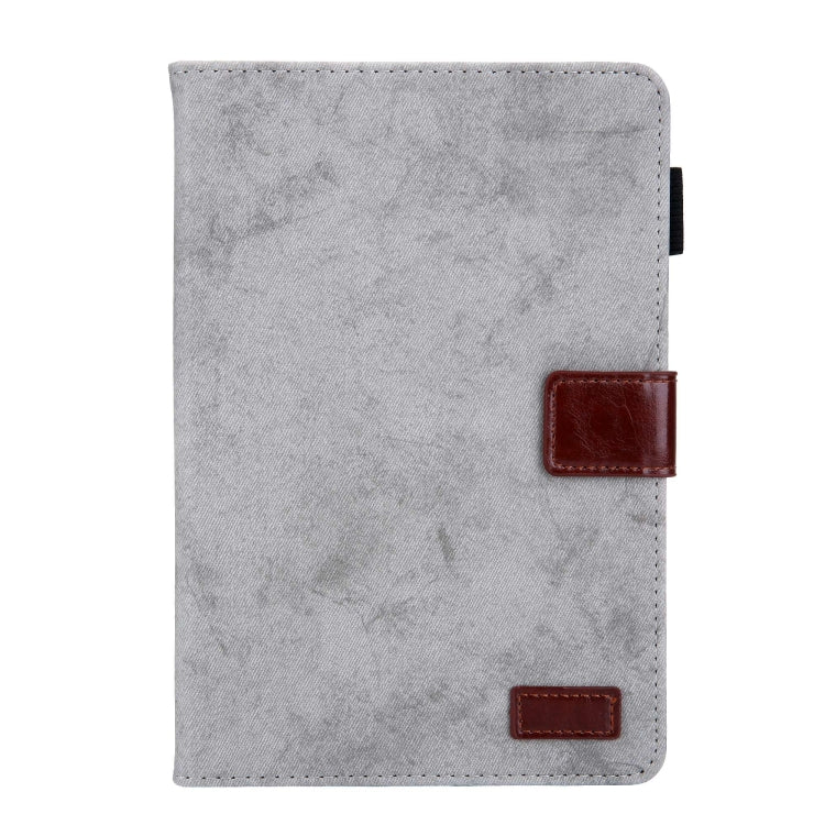 For iPad mini 6 / mini 2024 Fabric Contrast Color Smart Leather Tablet Case(Grey) by bashfashion