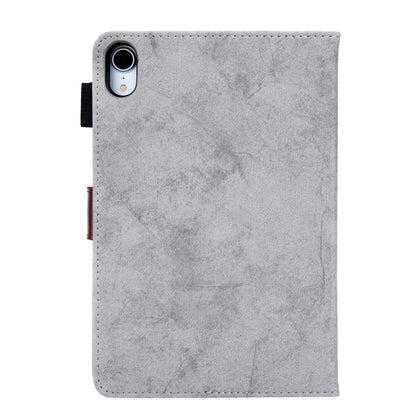 For iPad mini 6 / mini 2024 Fabric Contrast Color Smart Leather Tablet Case(Grey) by bashfashion