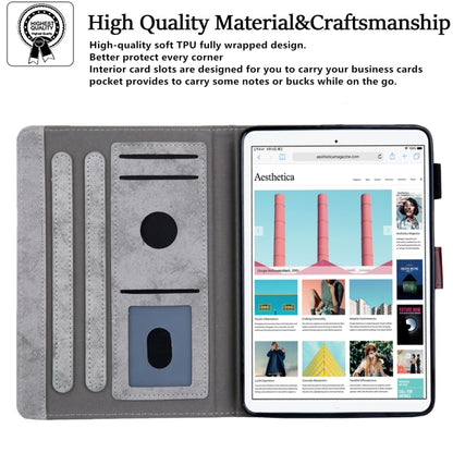 For iPad mini 6 / mini 2024 Fabric Contrast Color Smart Leather Tablet Case(Grey) by bashfashion