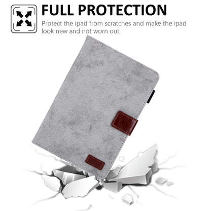 For iPad mini 6 / mini 2024 Fabric Contrast Color Smart Leather Tablet Case(Grey) by bashfashion