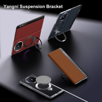 For Huawei Mate XT Ultimate Design SULADA Smart View Window MagSafe Magnetic Holder Leather Phone Case(Black) by SULADA