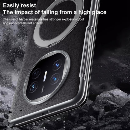 For Huawei Mate X5 / X3 SULADA Smart View Window MagSafe Magnetic Holder Leather Phone Case(Black) by SULADA