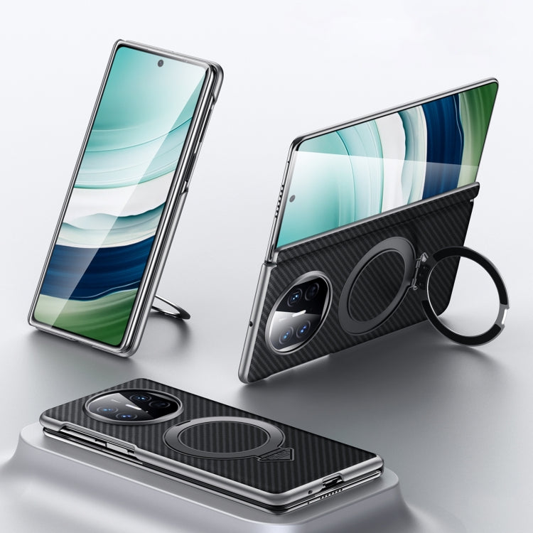 For Huawei Mate X5 / X3 SULADA Kevlar Texture MagSafe Magnetic Holder Phone Case(Black) by SULADA