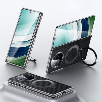 For Huawei Mate X5 / X3 SULADA Kevlar Texture MagSafe Magnetic Holder Phone Case(Black) by SULADA