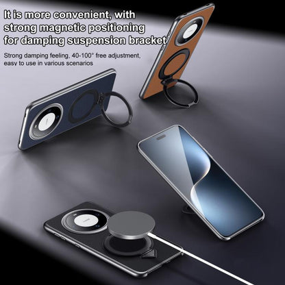 For Huawei Pura 70 SULADA Top Grain Leather MagSafe Magnetic Holder Phone Case(Black) by SULADA