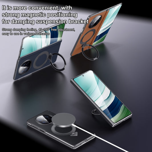 For Huawei Mate X5 / X3 SULADA Top Grain Leather MagSafe Magnetic Holder Phone Case(Green) by SULADA