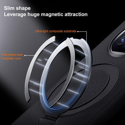 For Huawei Mate X5 / X3 SULADA Top Grain Leather MagSafe Magnetic Holder Phone Case(Black) by SULADA