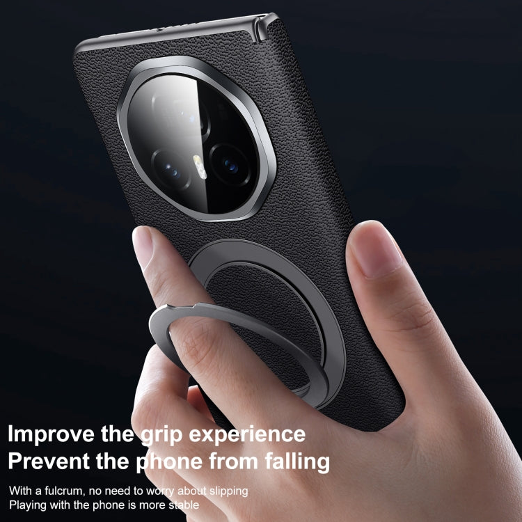 For Honor Magic V3 SULADA Top Grain Leather MagSafe Magnetic Holder Phone Case(Red) by SULADA