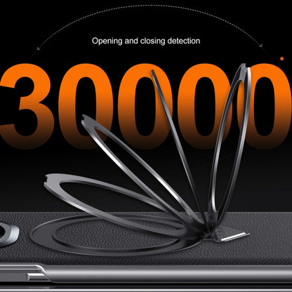 For Honor Magic V3 SULADA Top Grain Leather MagSafe Magnetic Holder Phone Case(Black) by SULADA