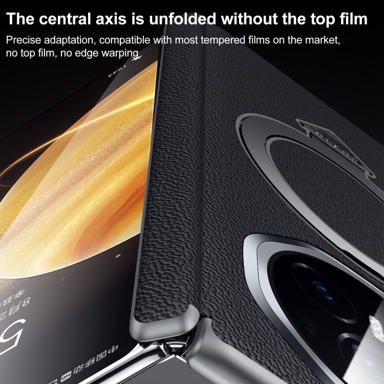 For Honor Magic V3 SULADA Top Grain Leather MagSafe Magnetic Holder Phone Case(Green) by SULADA