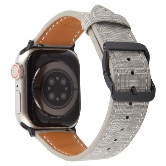 For Apple Watch 42mm / 41mm / 40mm / 38mm Plaid Buckle Microfiber Leather Watch Band(Grey) by bashfashion