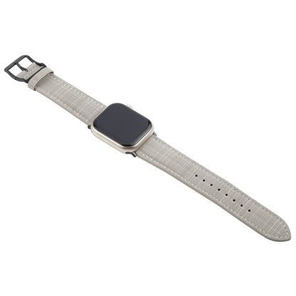 For Apple Watch 42mm / 41mm / 40mm / 38mm Plaid Buckle Microfiber Leather Watch Band(Grey) by bashfashion