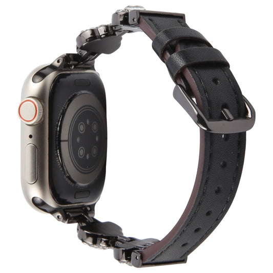 For Apple Watch 46mm / 49mm / 45mm / 44mm Microfiber Leather Diamond Slim Watch Band(Black) by bashfashion