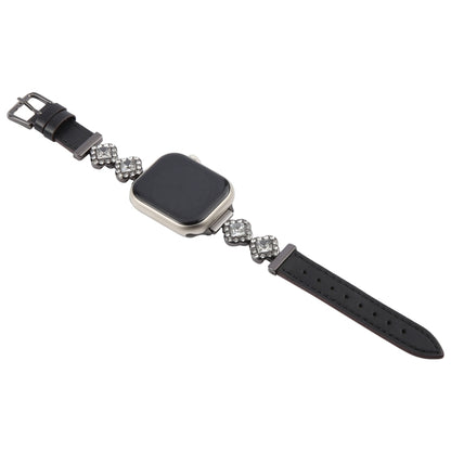 For Apple Watch 46mm / 49mm / 45mm / 44mm Microfiber Leather Diamond Slim Watch Band(Black) by bashfashion