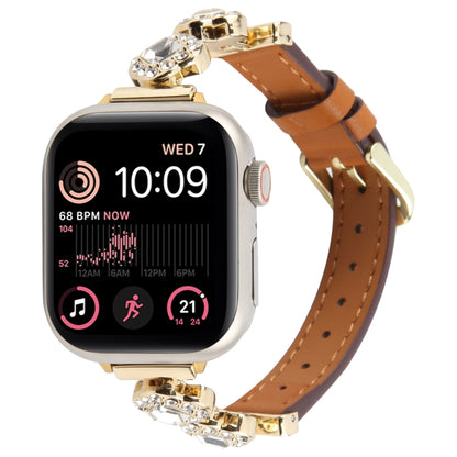 For Apple Watch 42mm / 41mm / 40mm / 38mm Microfiber Leather Diamond Slim Watch Band(Brown) by bashfashion