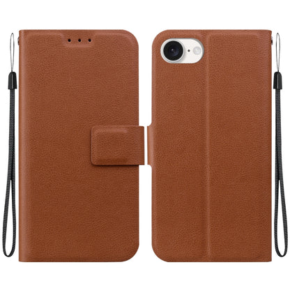 For iPhone 16e Ultra-thin Voltage Magnetic Buckle Leather Phone Case(Brown) by bashfashion