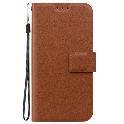 For iPhone 16e Ultra-thin Voltage Magnetic Buckle Leather Phone Case(Brown) by bashfashion