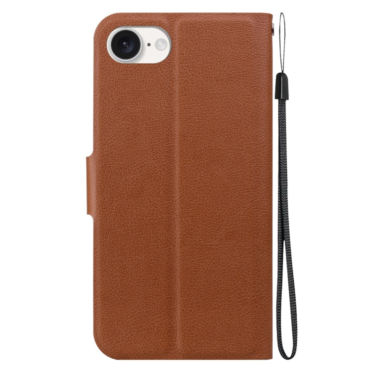 For iPhone 16e Ultra-thin Voltage Magnetic Buckle Leather Phone Case(Brown) by bashfashion
