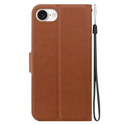 For iPhone 16e Ultra-thin Voltage Magnetic Buckle Leather Phone Case(Brown) by bashfashion