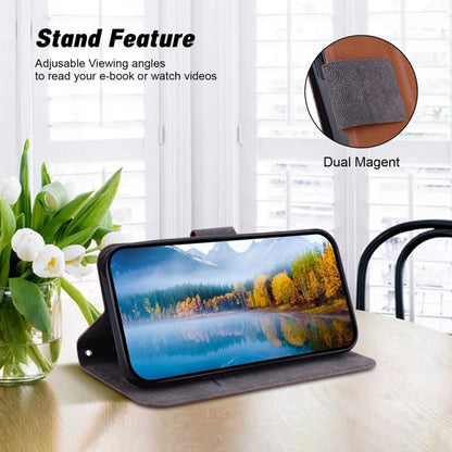For iPhone 16e Ultra-thin Voltage Magnetic Buckle Leather Phone Case(Brown) by bashfashion