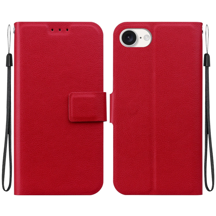 For iPhone 16e Ultra-thin Voltage Magnetic Buckle Leather Phone Case(Red) by bashfashion